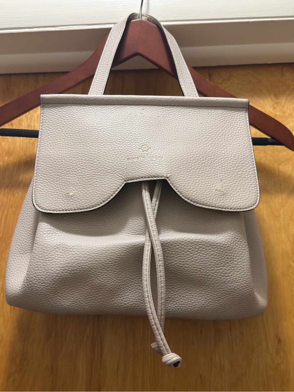 Nanette Lepore Tan Faux Leather "Arabelle" Crossbody Backpack Shoulder Bag